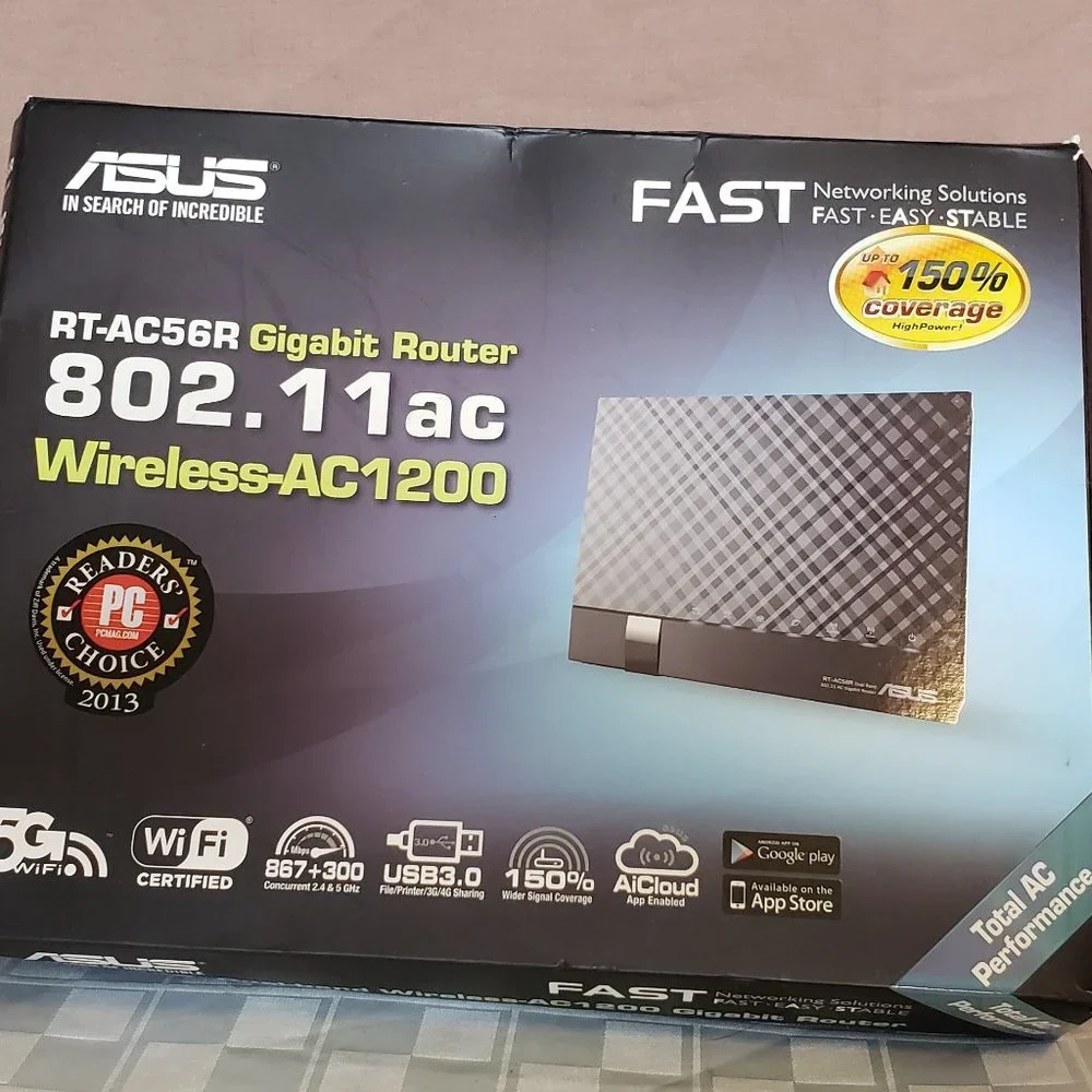 Router, ASUS - RT-AC56R Gigabit Router, 802.11ac, Wireless-AC 1200